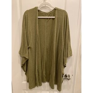 Cuddl Duds Olive Green Open Front Cocoon Cardigan